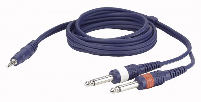 Mini Jack Stereo-2 Jack mono cable 1,5m
